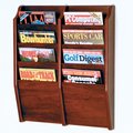 Wooden Mallet Cascade 8 Pocket Magazine Rack Black & Mahogany MR24-8BK